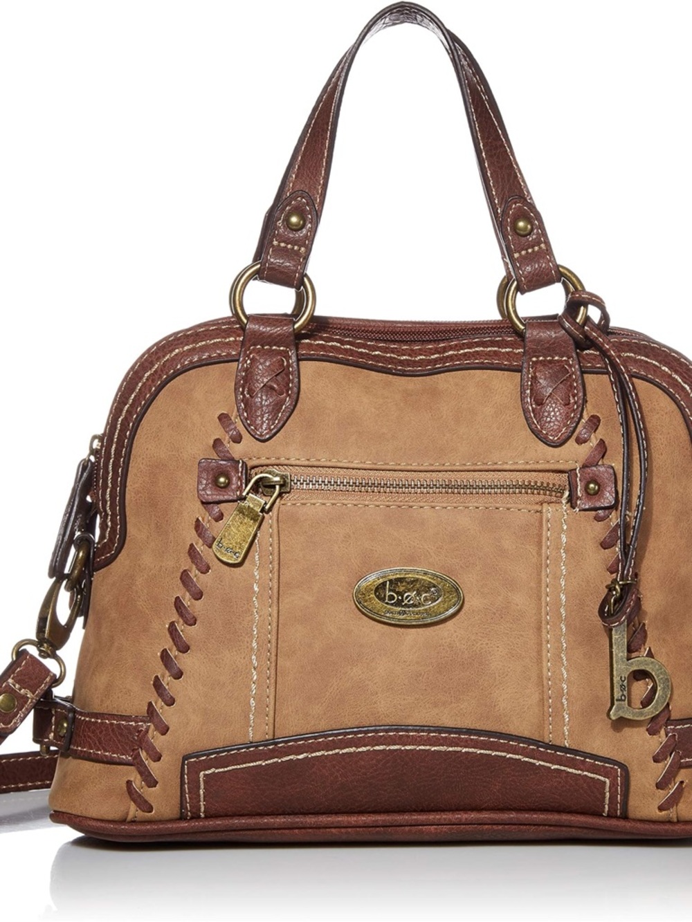b.o.c. Brown Two-Tone Satchel Handbag